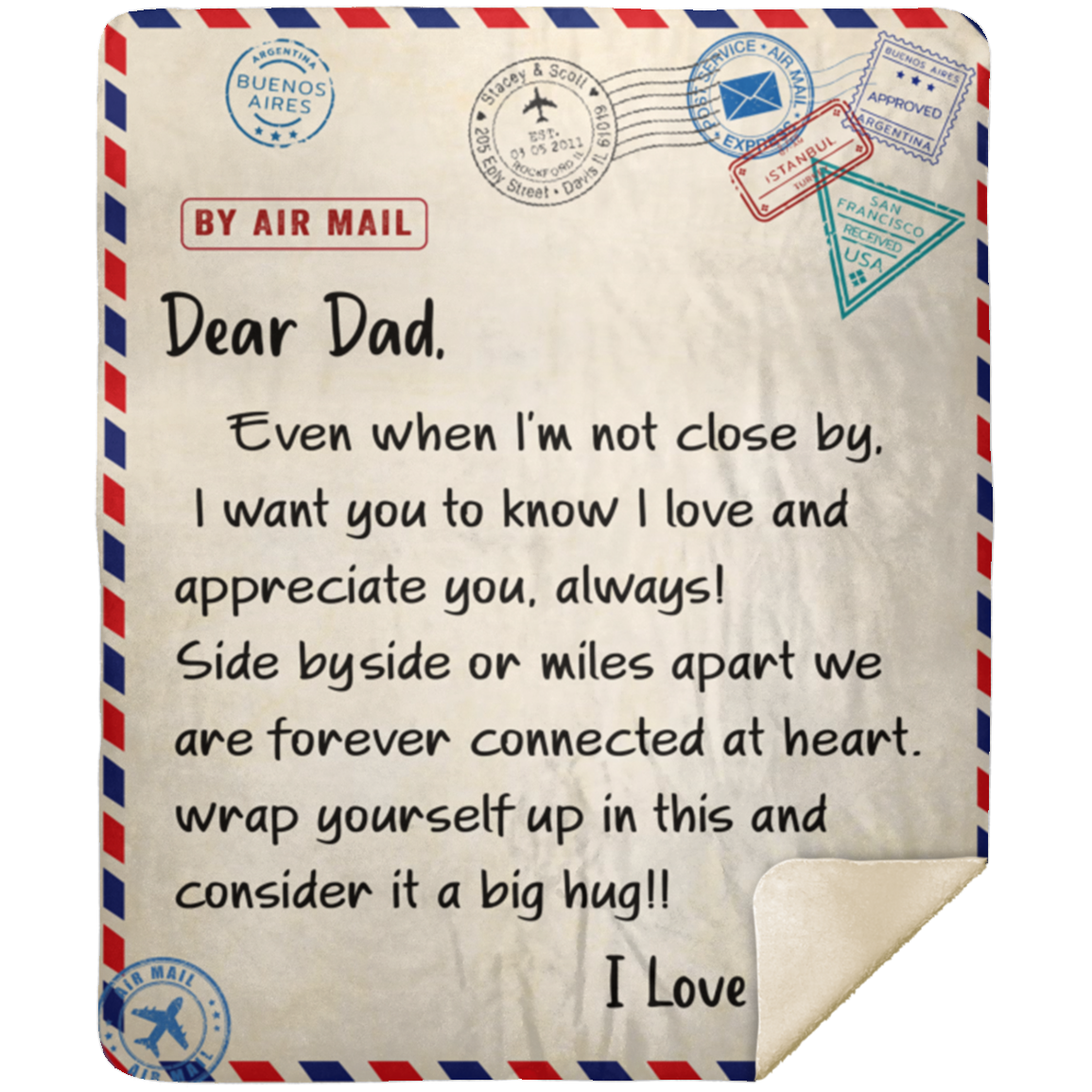 Dear Dad | Blanket for Dad |Gift for Dad