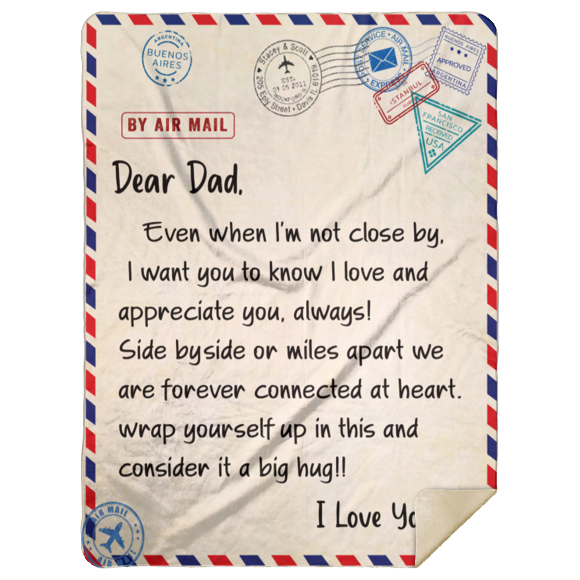 Dear Dad | Blanket for Dad |Gift for Dad