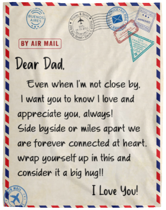 Dear Dad | Blanket for Dad |Gift for Dad