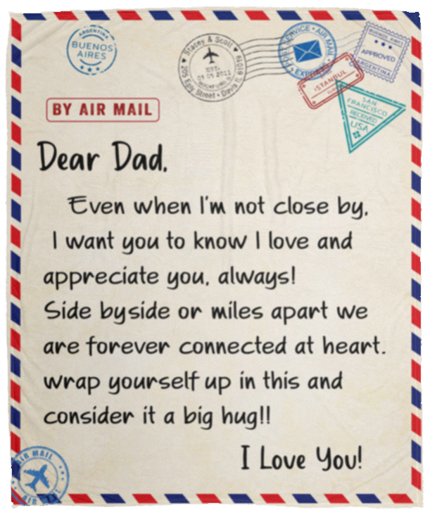 Dear Dad | Blanket for Dad |Gift for Dad