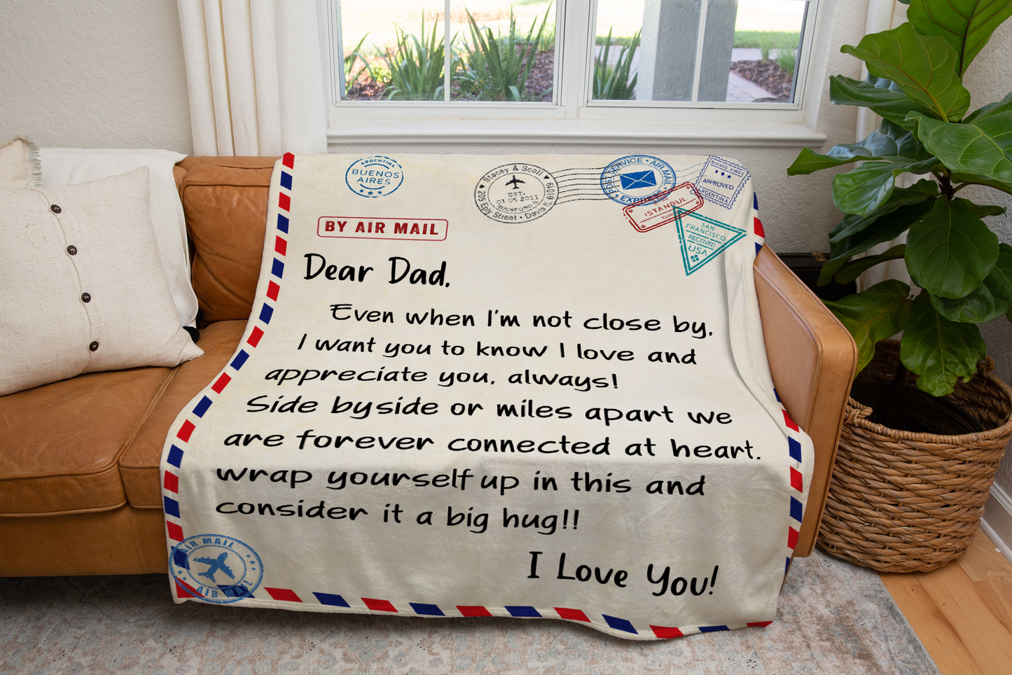 Dear Dad | Blanket for Dad |Gift for Dad