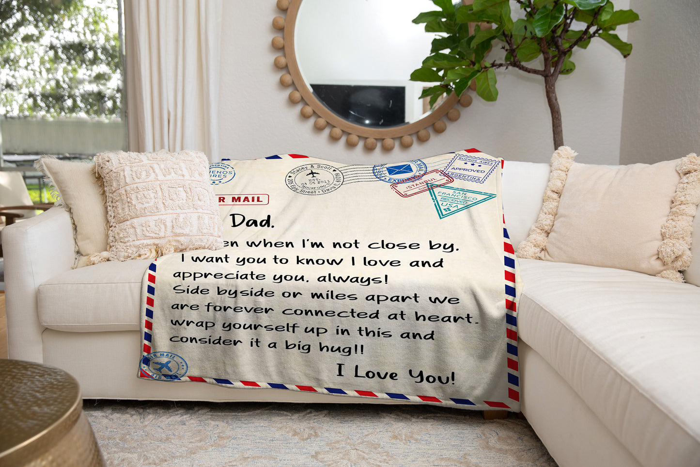 Dear Dad | Blanket for Dad |Gift for Dad